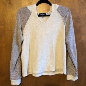 LULUS Waffle Knit Long Sleeve Cream Small